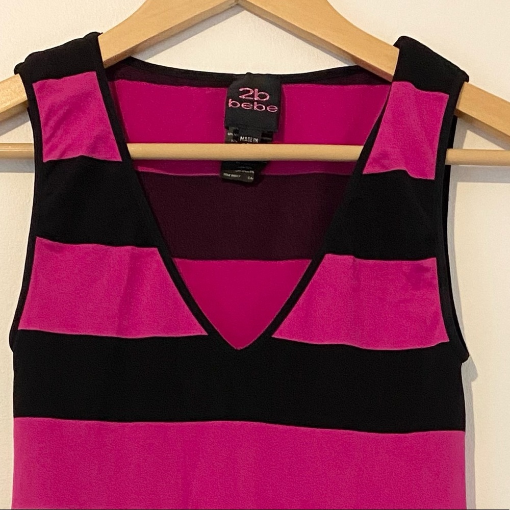 2b Bebe Bodycon Striped Dress Small - Picture 2 of 6
